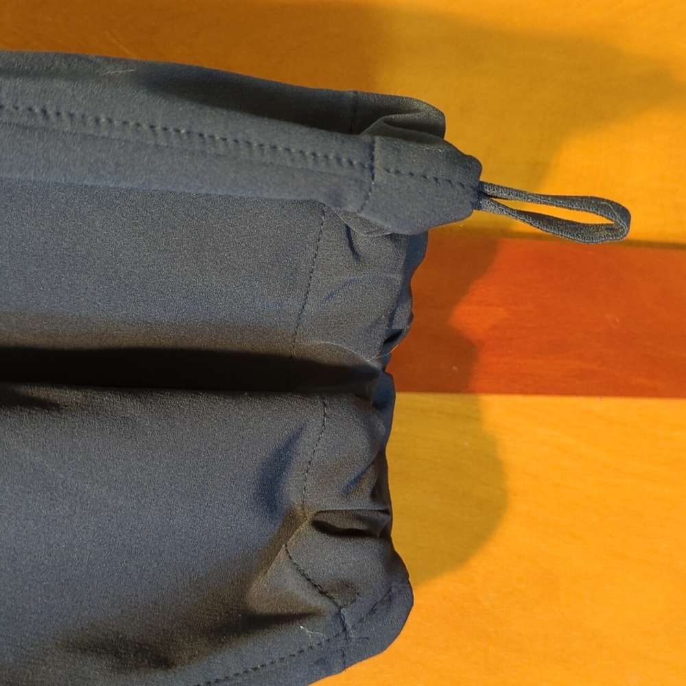 Athleta Women's Navy Blue Wide Leg Joggers W/Toggles At The Ankle To Adjust 12 - Picture 3 of 7